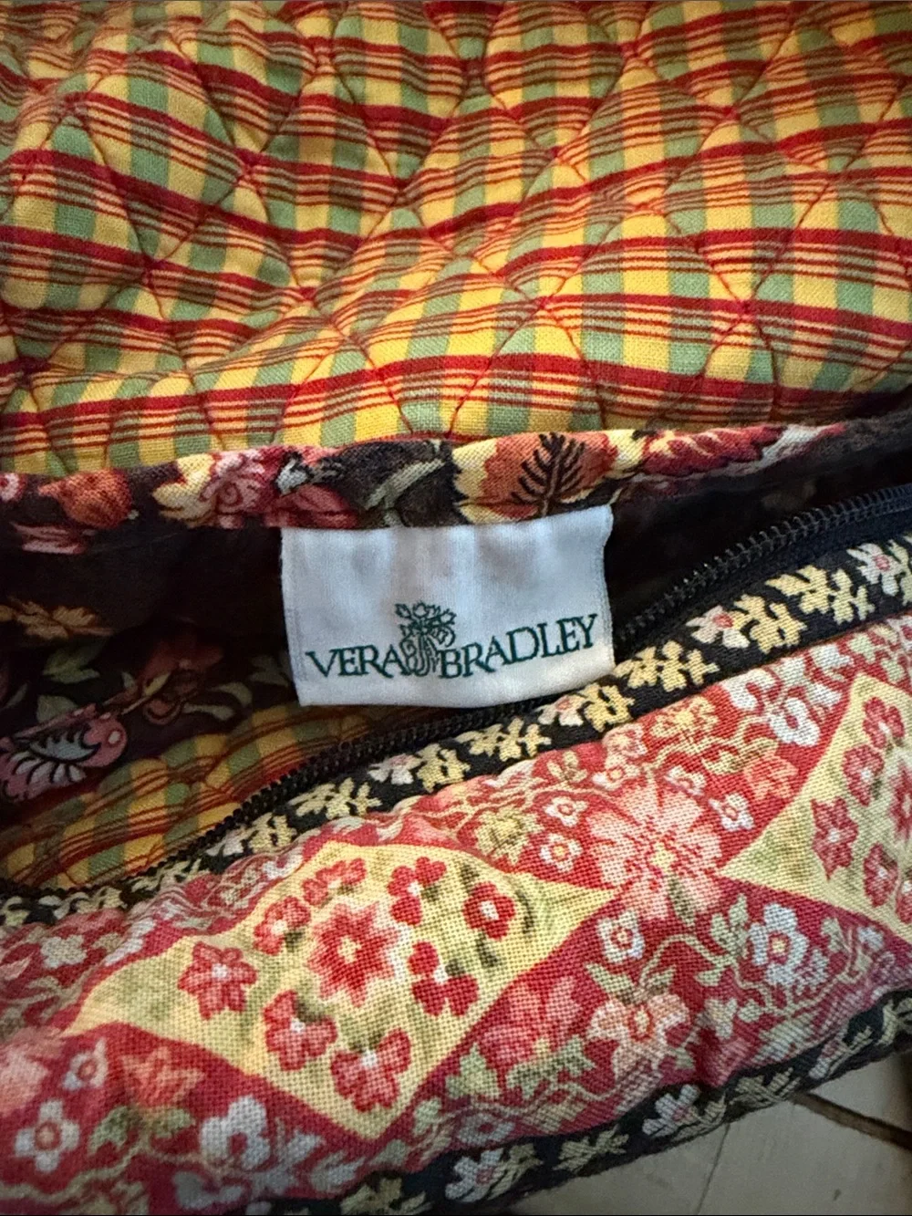 vintage Vera Bradley quilted cotton shoulder bag in the retired 